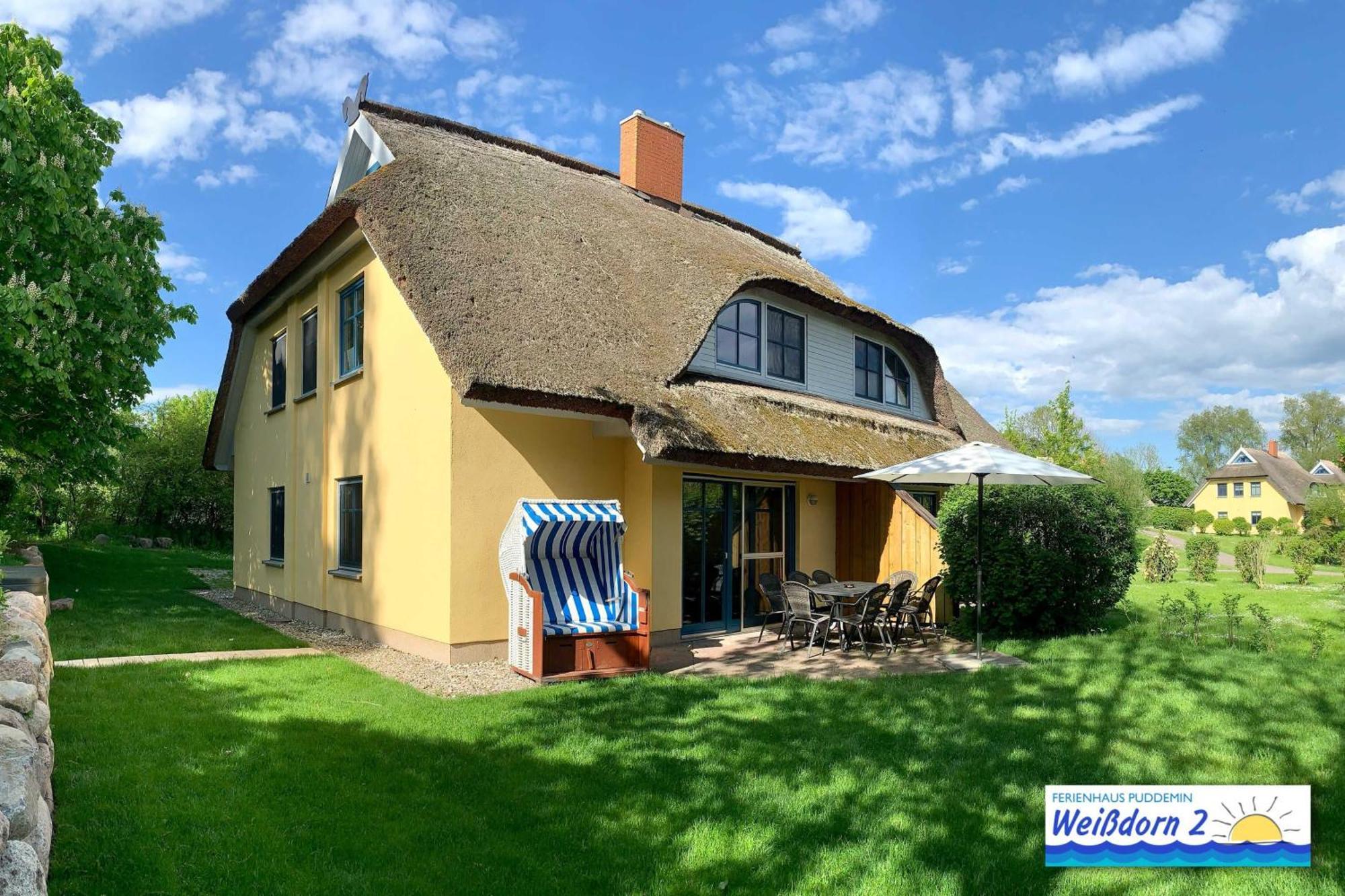 Вілла Familienfreundliches Reetdachhaus Weissdorn 2 Puddemin Екстер'єр фото